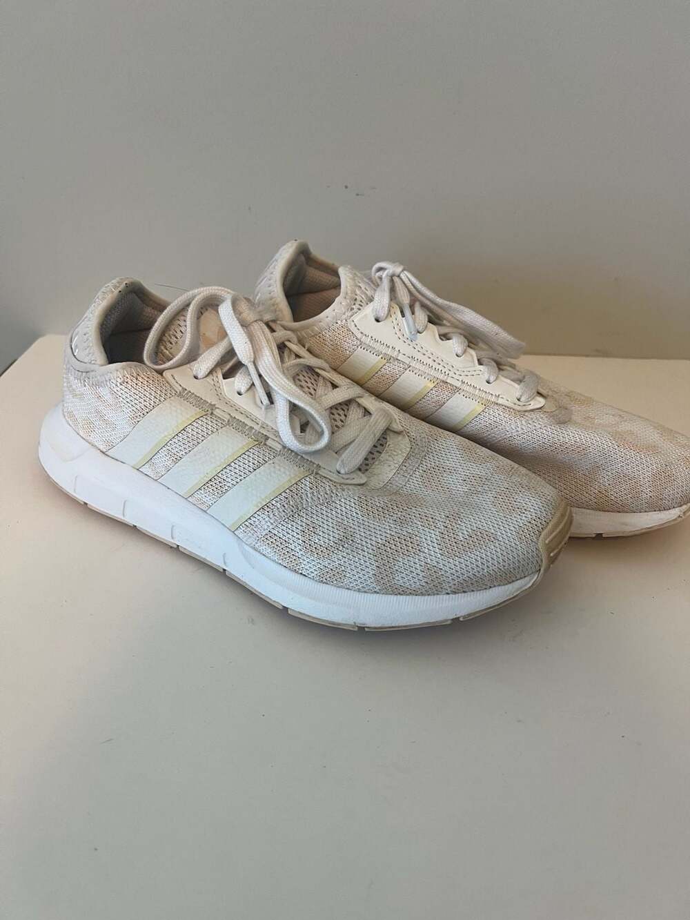 adidas Swift Run Leopard Print White Sneakers